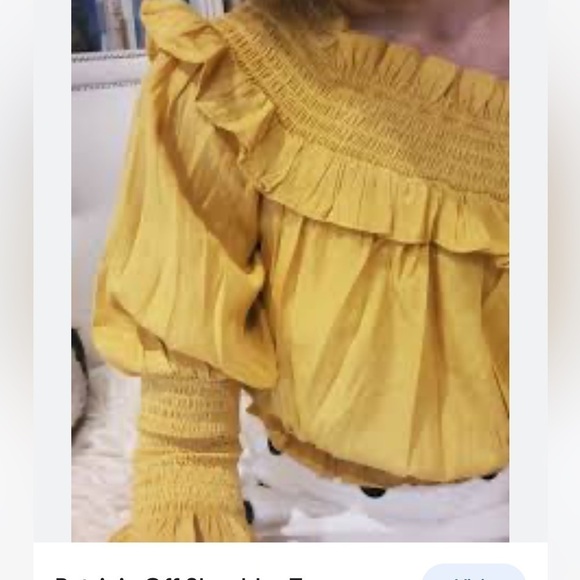 Elpis Boho Yellow Fitted Top Size XSmall Mustard Ruffles - Picture 1 of 6